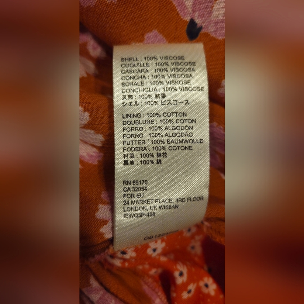 Free People Vibrant Orange Floral Maxi Dress, Size L. - Picture 15 of 15